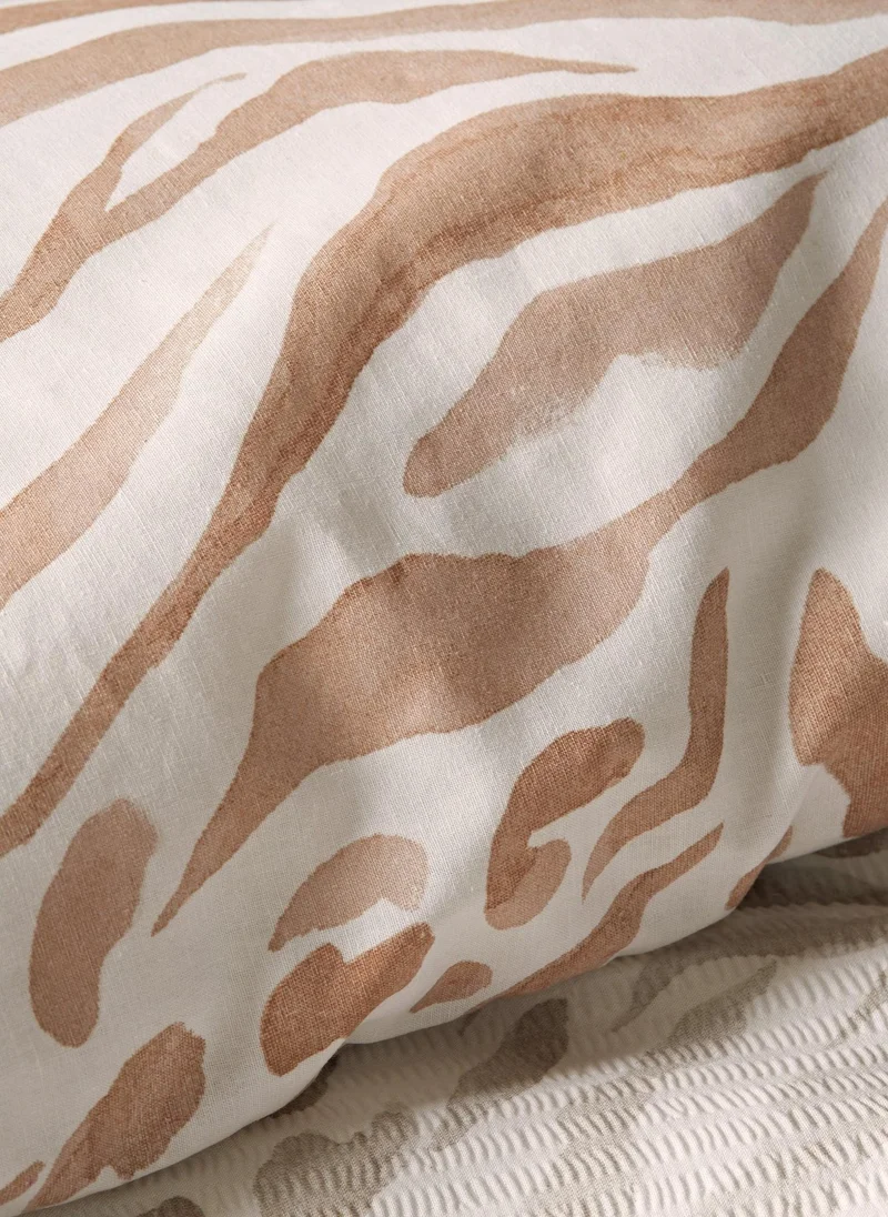 Matalan Natural Natural Zebra Print Seersucker Duvet Set  | Best Price UAE
